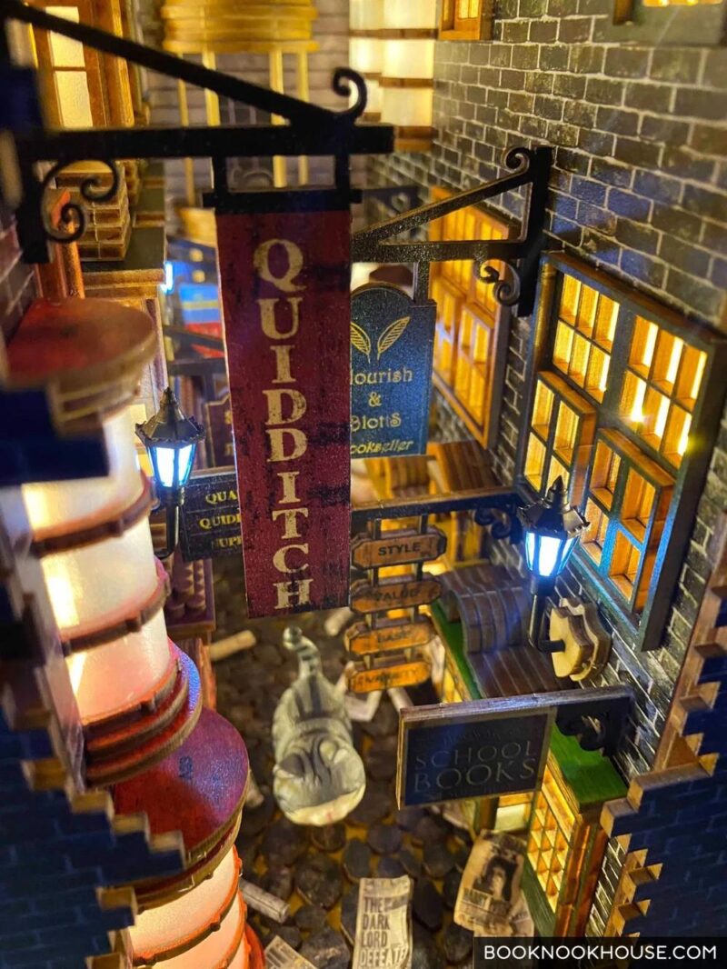 Diagon Alley Harry Potter Book Nook Color Version Bookshelf Insert 7