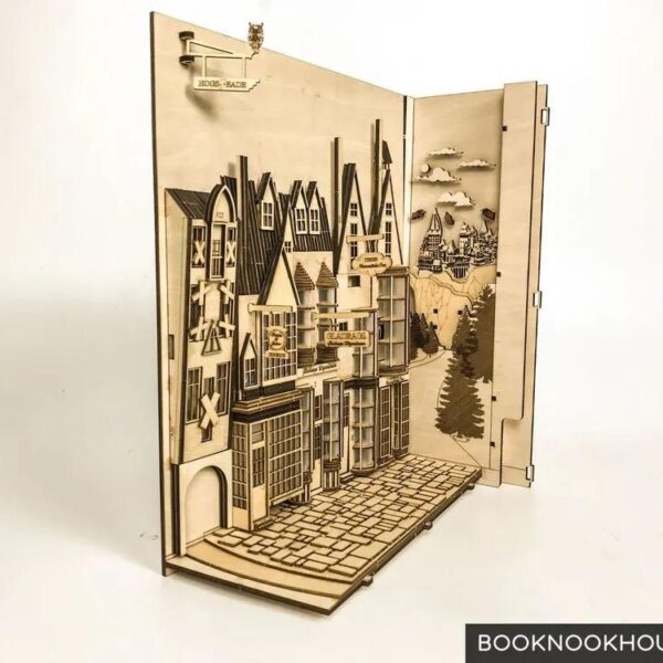 Hogsmeade Village Book Nook Harry Potter Bookshelf Insert DIY 4