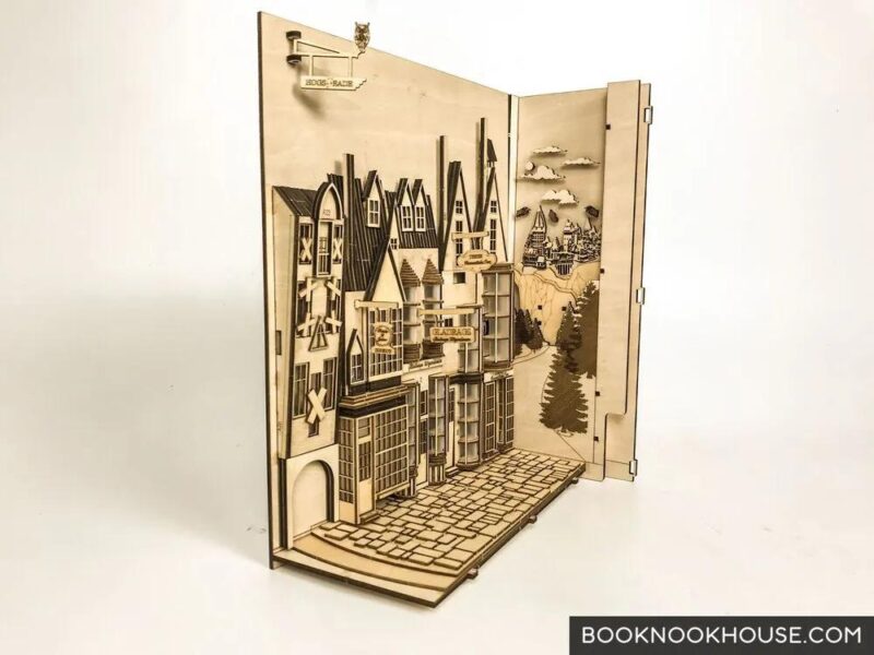 Hogsmeade Village Book Nook Harry Potter Bookshelf Insert DIY 4