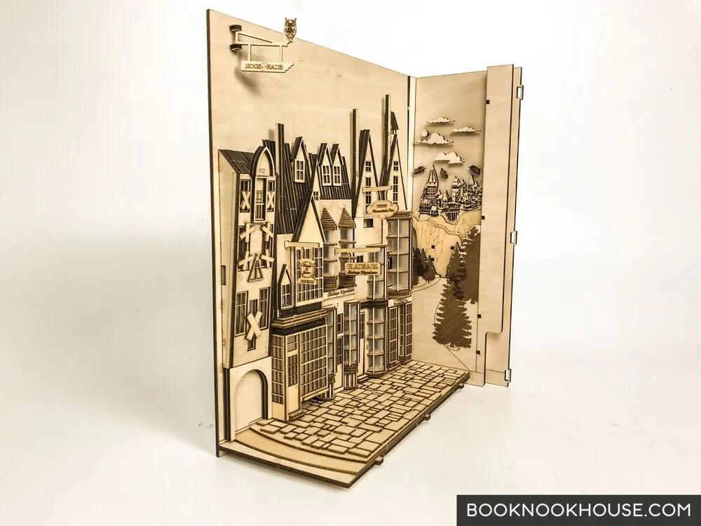 Hogsmeade Village Book Nook Harry Potter Bookshelf Insert DIY