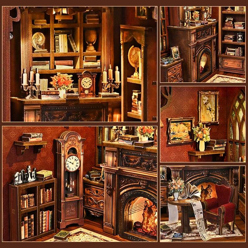 Vintage Study Room DIY Book Nook Kit