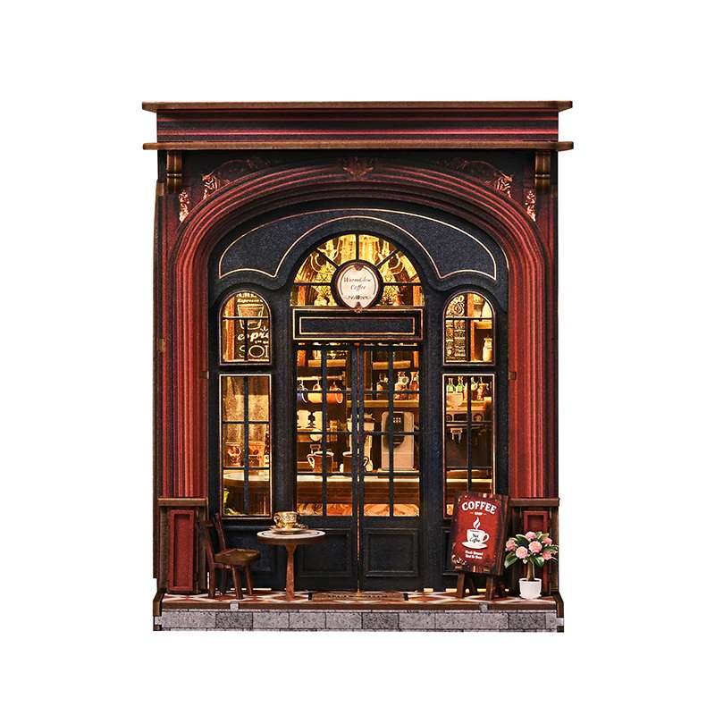 Warm Coffee House Miniature House Kit