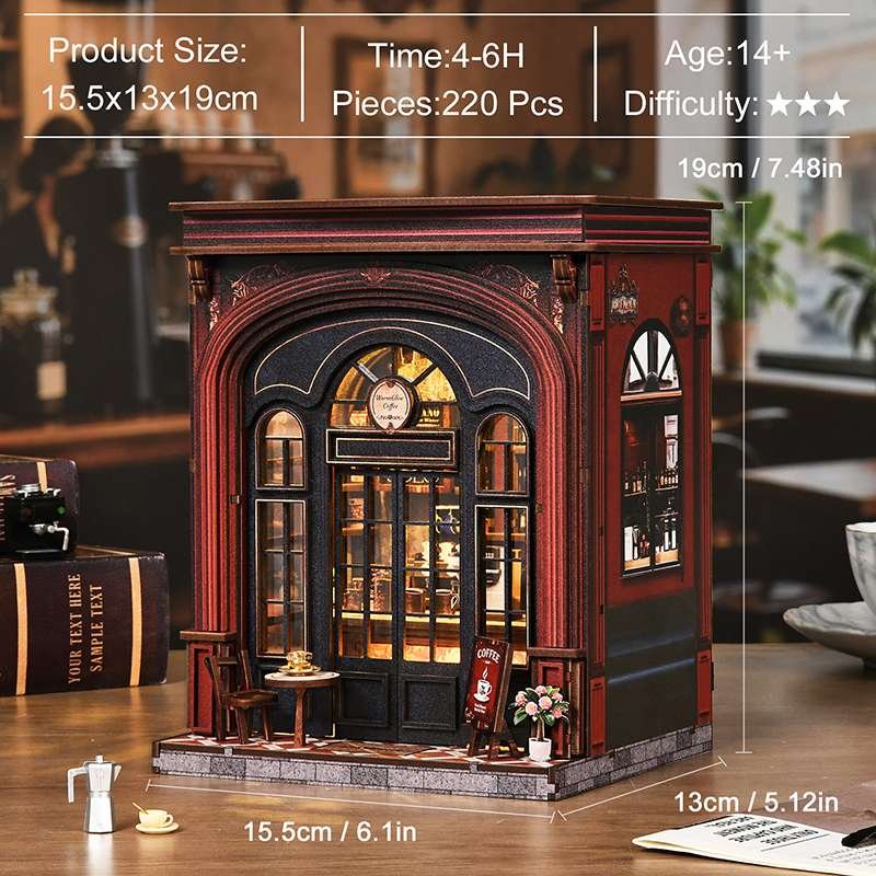 Warm Coffee House Miniature House Kit
