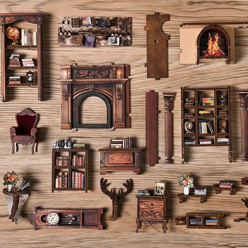 Vintage Study Room DIY Book Nook Kit