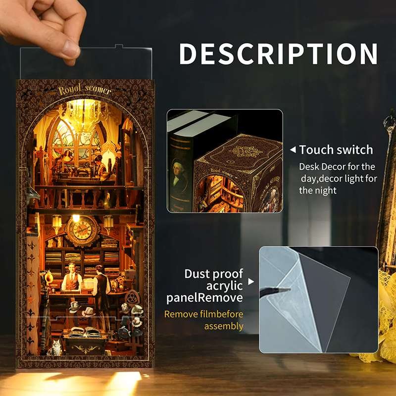 Vintage Tailor Shop DIY Miniature House Kit – Retro British-Style Bookend
