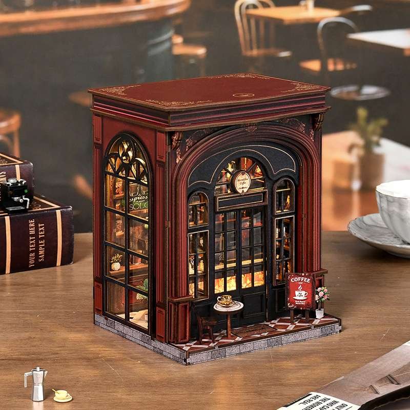 Warm Coffee House Miniature House Kit