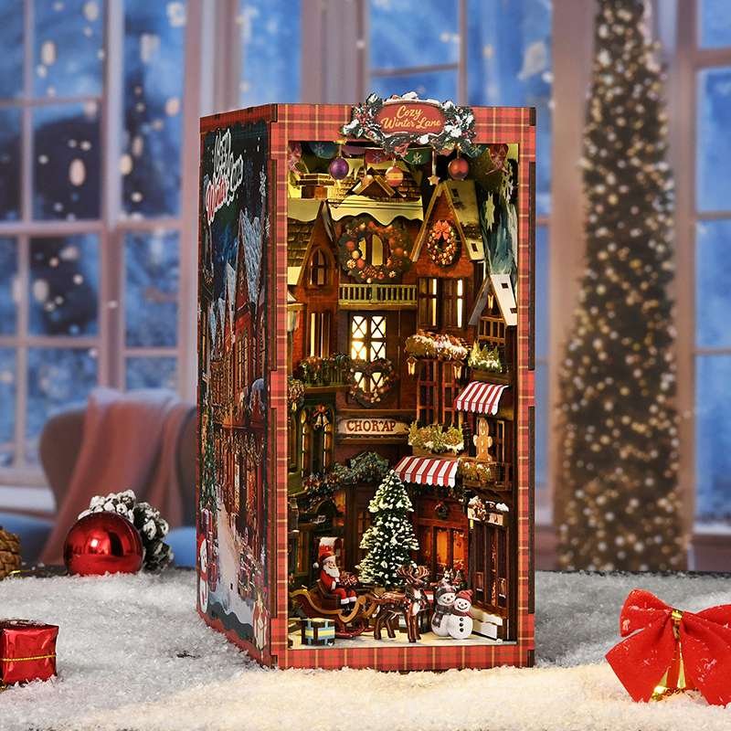 Cozy Christmas Village DIY Book Nook Kit