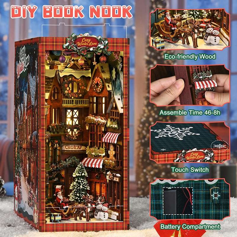 Cozy Christmas Village DIY Book Nook Kit