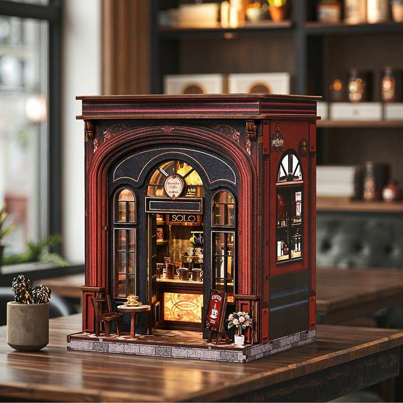 Warm Coffee House Miniature House Kit