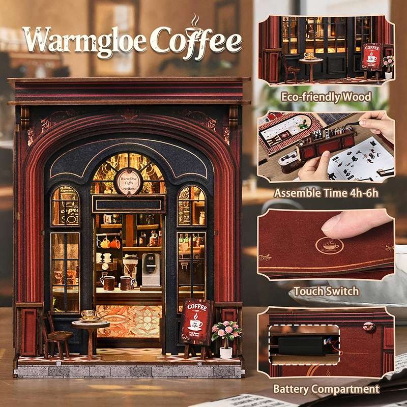 Warm Coffee House Miniature House Kit