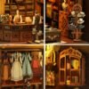 Vintage Tailor Shop DIY Miniature House Kit – Retro British-Style Bookend