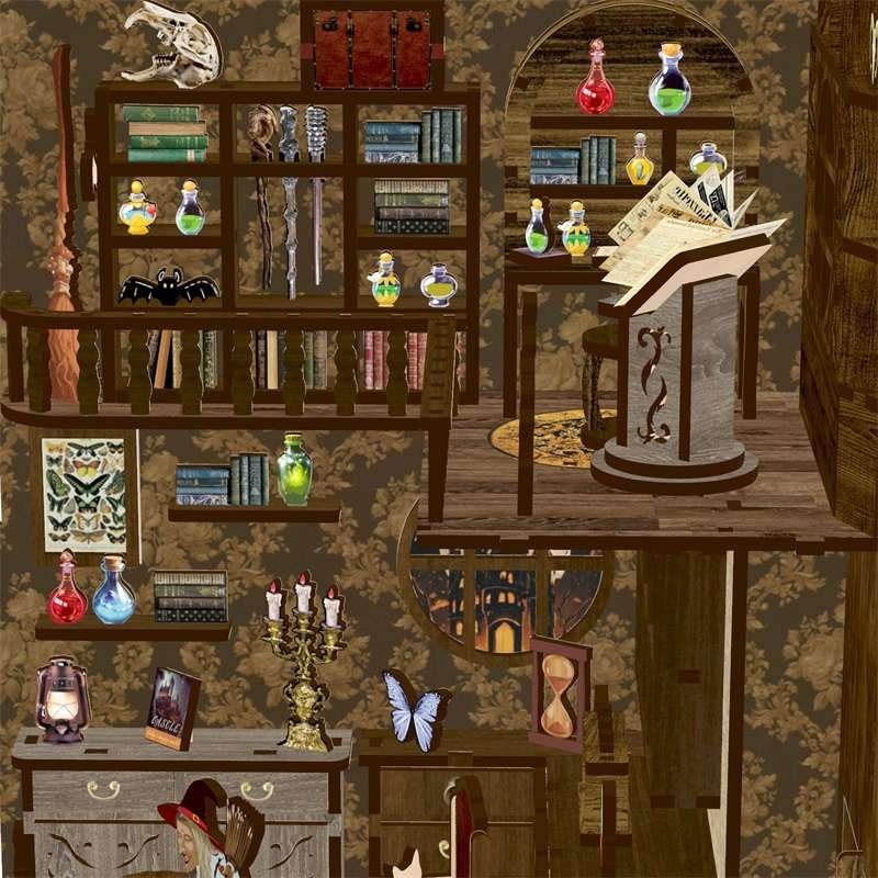 Witch’ s Enchanted Workshop DIY Book Nook Kit