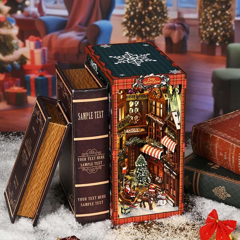 Cozy Christmas Village DIY Book Nook Kit