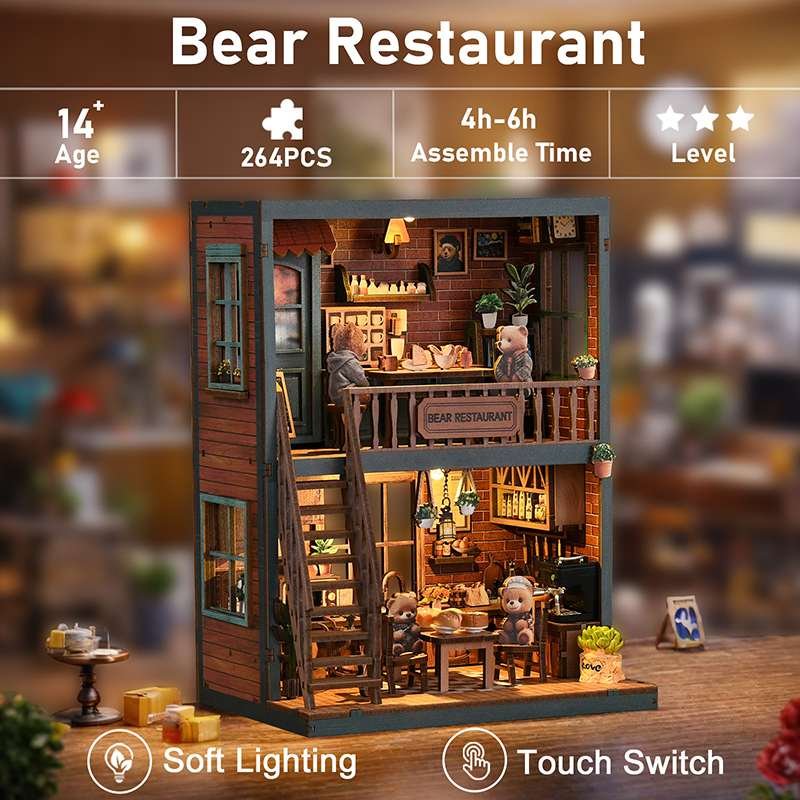 Bear Bistro Time Miniature House Kit