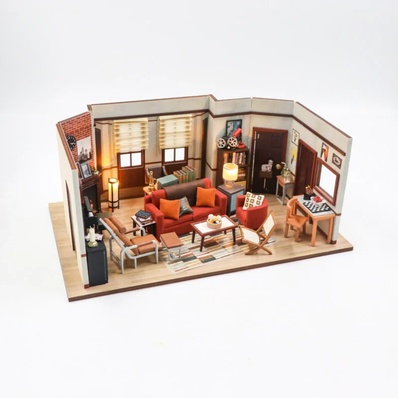 Romantic Friends Apartment DIY Wooden Dollhouse Kit with Furniture & Miniature Decor