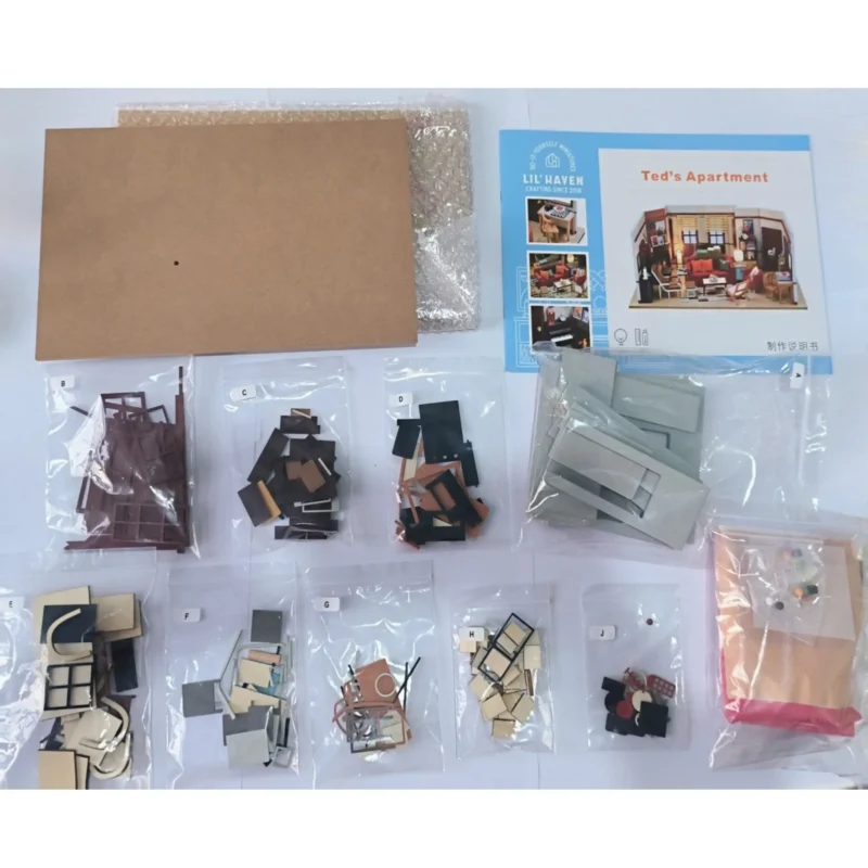 Romantic Friends Apartment DIY Wooden Dollhouse Kit with Furniture & Miniature Decor